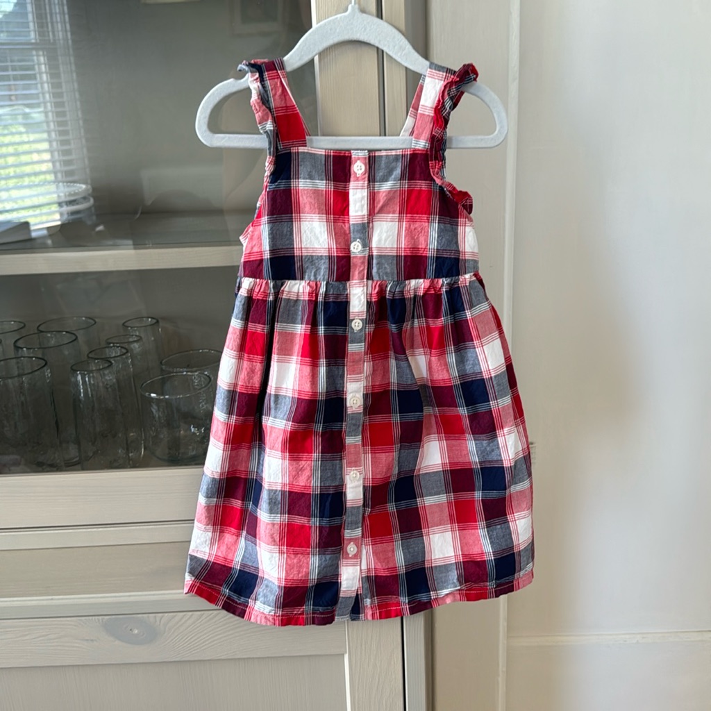 Oshkosh Bgosh RedWhiteBlue Plaid Dress Size 3t3a